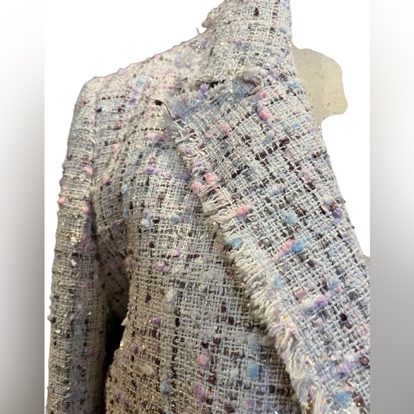 EUC From Aqua Tweed double breasted look cropped jacket - Picture 5 of 9